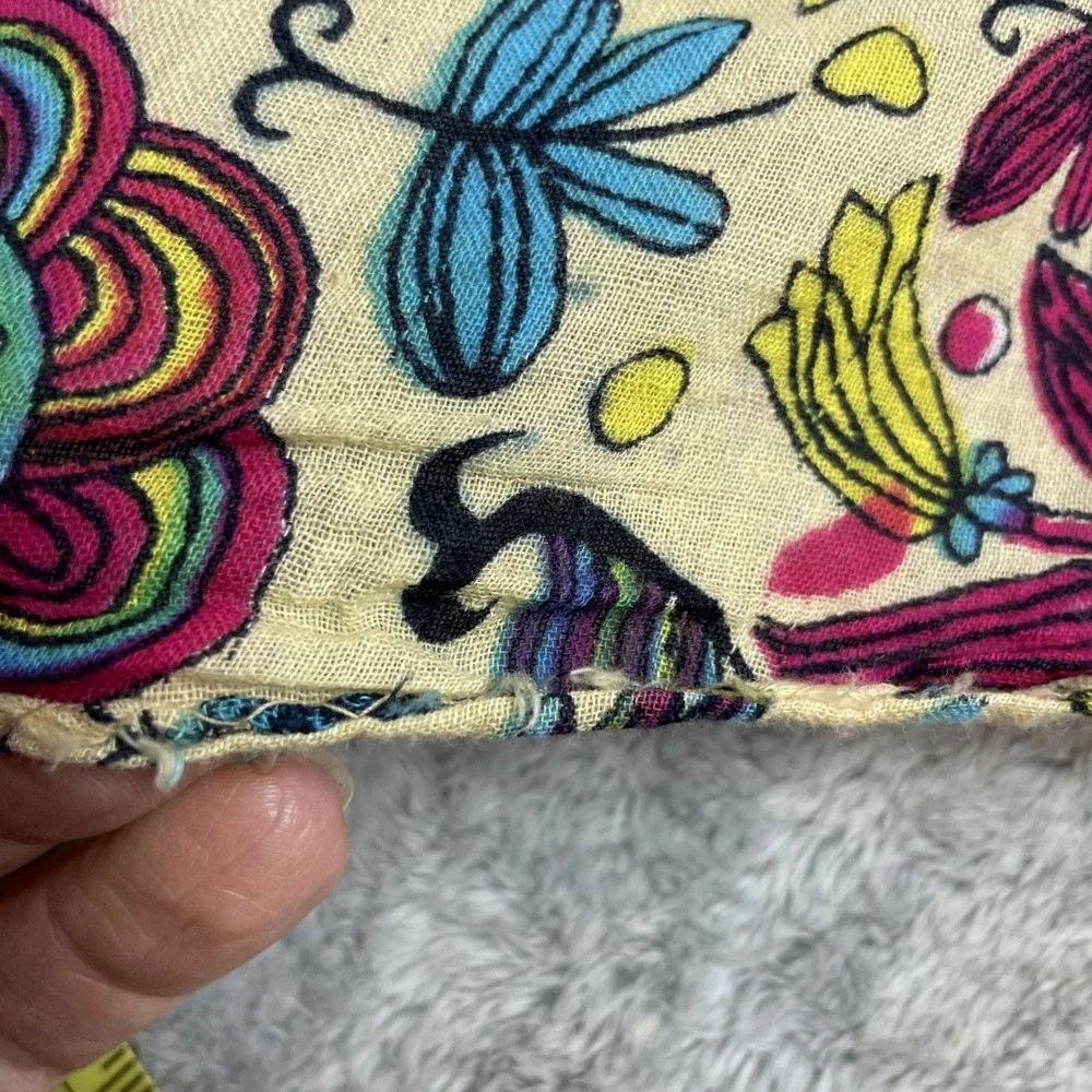 Samar Kanda Boho Floral‎ Scarf Shawl Wrap Lightweight 42x68 100% Cotton Festival